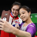 Gimnastičarki Severne in Južne Koreje na olimpijskih igrah v Riu