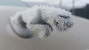 Avtomobili odeti v sneg in led