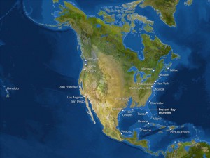 Kako bi bila videti Zemlja, če bi se ves led stalil: Severna Amerika