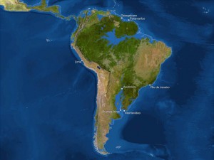 Kako bi bila videti Zemlja, če bi se ves led stalil: 
Južna Amerika