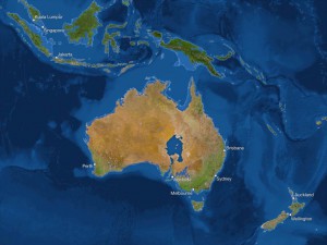 Kako bi bila videti Zemlja, če bi se ves led stalil: 
Avstralija