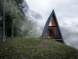 Trikotni dom na strmem klifu