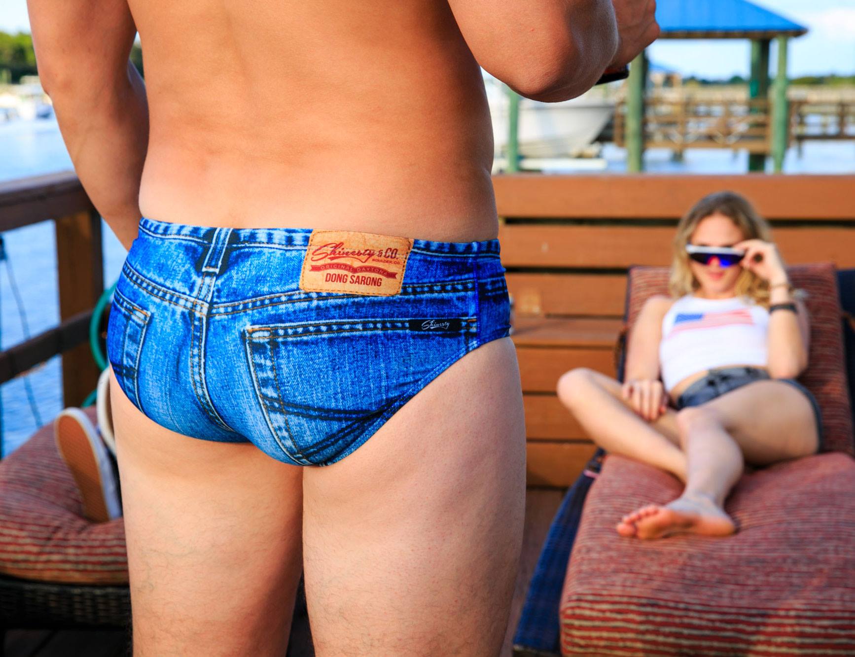 mens denim speedo